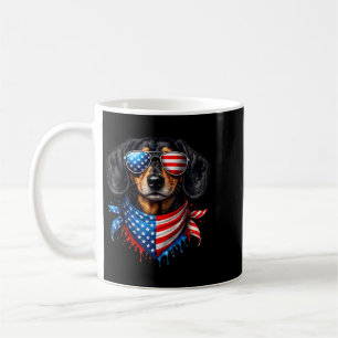 Taza De Café Bandana De Dachshund 4 De Julio Patriótico Amantes