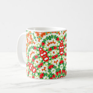 Taza De Café Bandana Shawl, Naranja brillante, verde