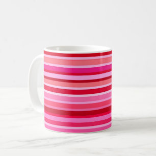 Taza De Café Bandas ampolladas, fucsia, marrón y rosa