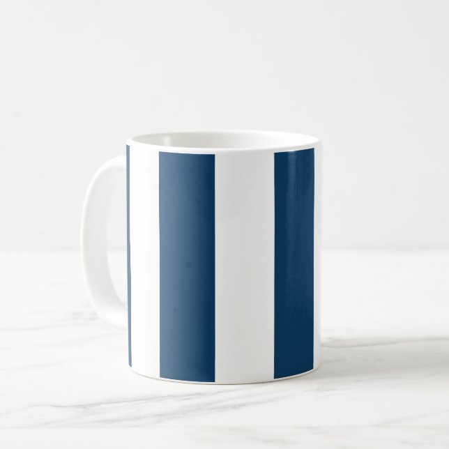 Taza De Café Bandas azules de la marina, franjas blancas, patró (Anverso izquierdo)