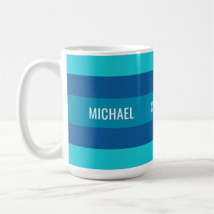 Taza De Café Bandas azules de nombres personalizados - elegir e