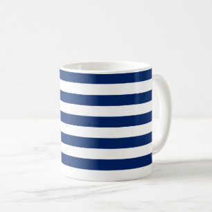 Taza De Café Bandas azules y blancas reales