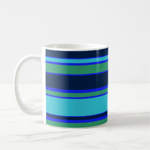 Taza De Café Bandas azules y verdes