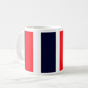 Taza De Café Bandas Blanca, Azul Y Roja