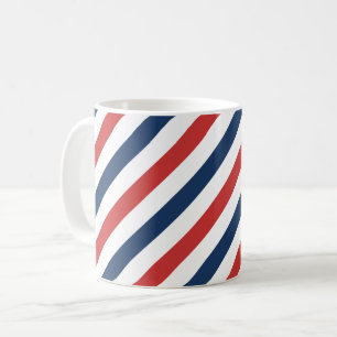 Taza De Café Bandas blancas y azules rojas patrióticas