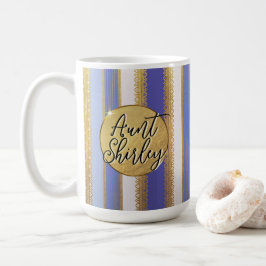 Taza De Café Bandas Blue Bougie Stripes Café personalizado Mug