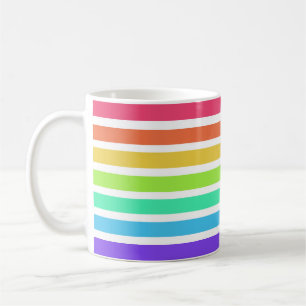 Taza De Café Bandas de arco iris luminosas
