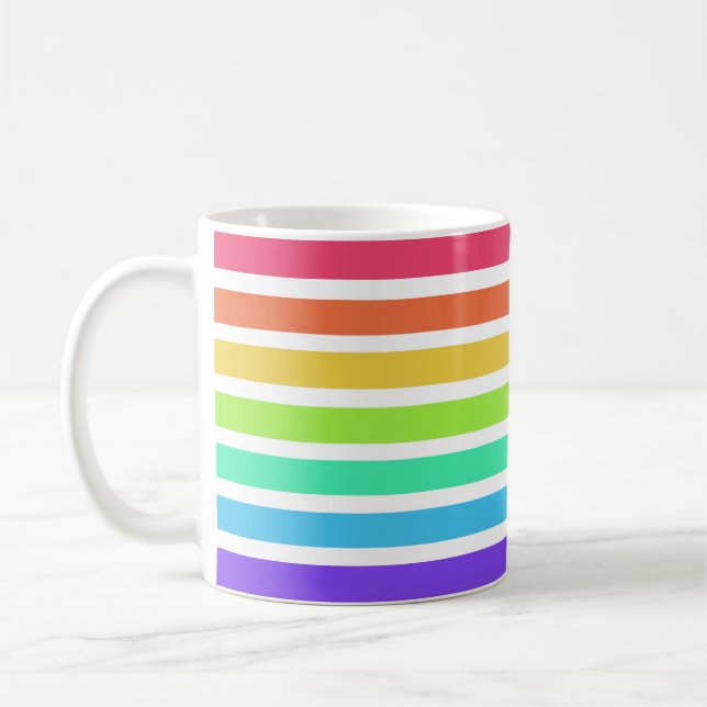 Taza De Café Bandas de arco iris luminosas (Izquierda)