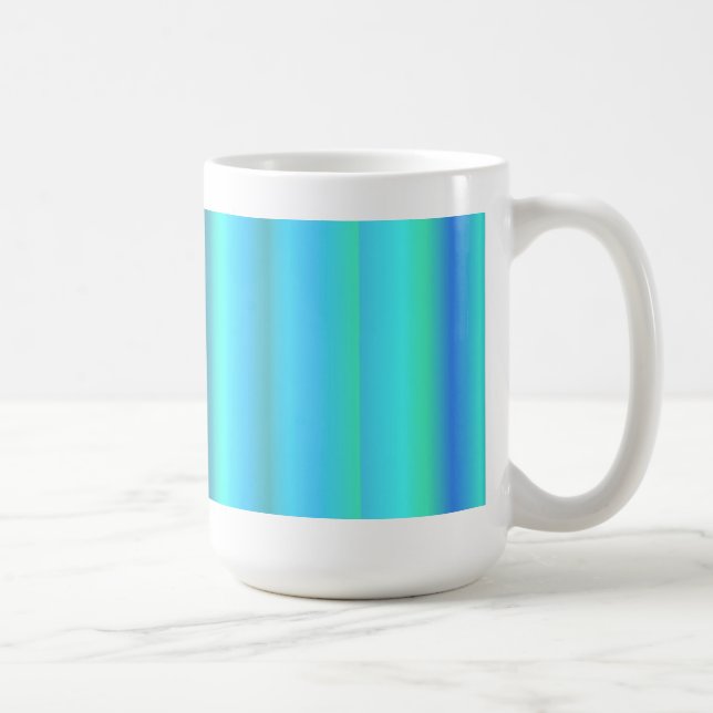 Taza De Café Bandas de arco iris verde azul (Derecha)
