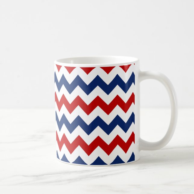 Taza De Café Bandas de Chevron de Colores Americanos (Derecha)
