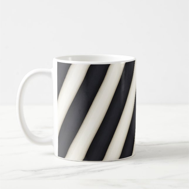 Taza De Café Bandas de espiral en blanco y negro negrita (Izquierda)