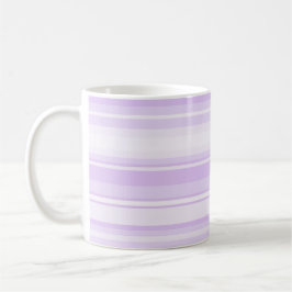 Taza De Café Bandas de lilac monogramo