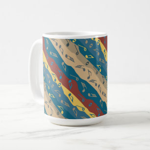Taza De Café Bandas de notas de música coloridas