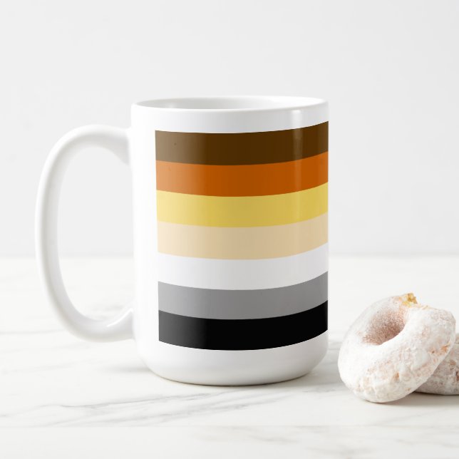 Taza De Café Bandas de Orgullo de Oso (Con donut)