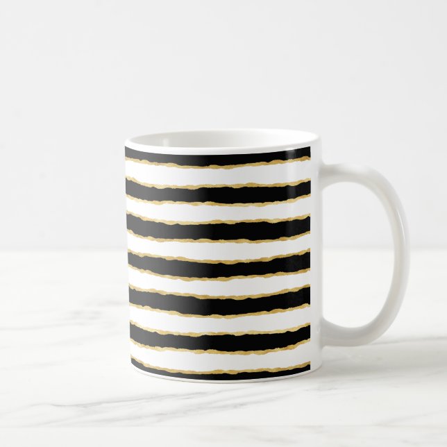 Taza De Café Bandas de oro blanco negro (Derecha)
