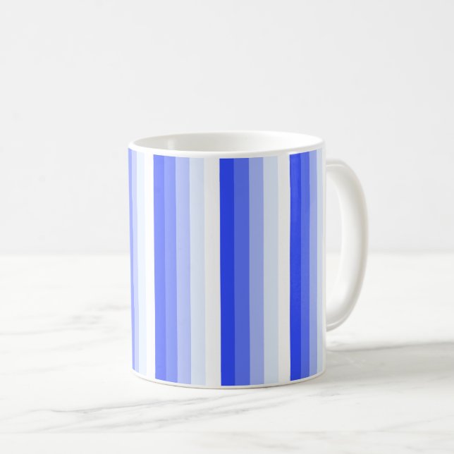 Taza De Café Bandas de sombra azules reales (Anverso derecho)