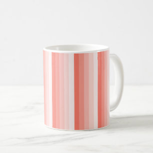 Taza De Café Bandas de sombra de melocotón coralino