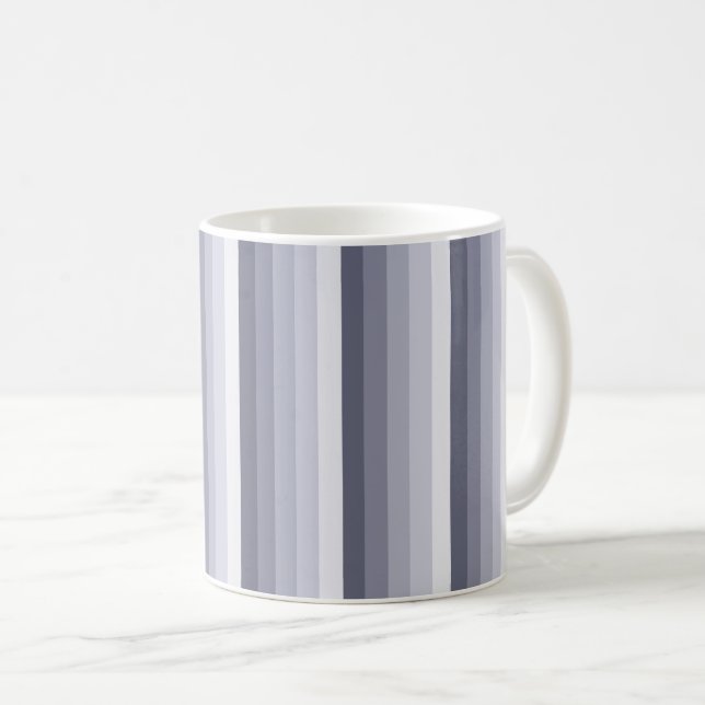 Taza De Café Bandas de sombra gris azul (Anverso derecho)