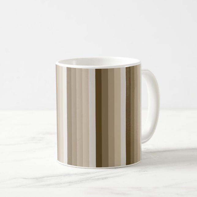 Taza De Café Bandas de sombra marrones (Anverso derecho)