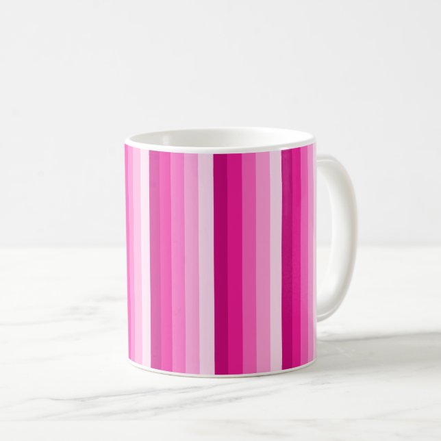 Taza De Café Bandas de sombra rosadas calientes (Anverso derecho)