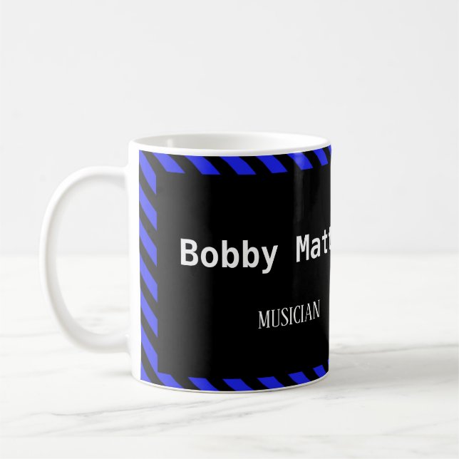 Taza De Café Bandas diagonales azules y negras (Izquierda)