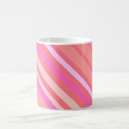Taza De Café Bandas diagonales rosadas modernas