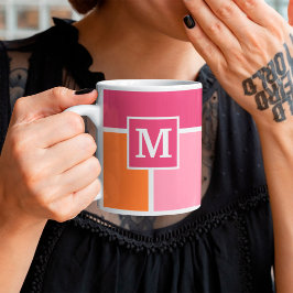 Taza De Café Bandas femeninas amplias con monograma