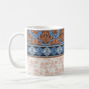 Taza De Café Bandas Florales Boho: Colección étnica sin focos