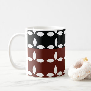 Taza De Café Bandas florales geométricas coloridas