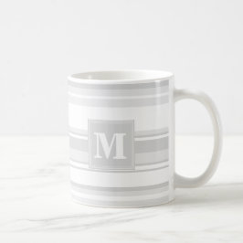 Taza De Café Bandas grises claras monográficas