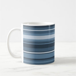 Taza De Café Bandas grises y azules de monograma