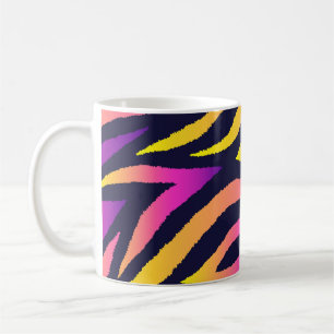 Taza De Café Bandas holográficas, sin costura futurista.