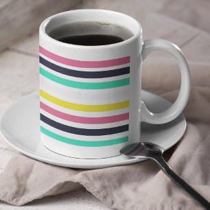 Taza De Café Bandas horizontales coloreadas
