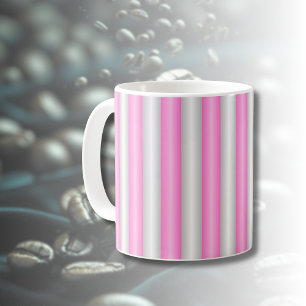 Taza De Café Bandas modernas de neón rosado con efecto 3D