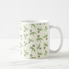 Taza De Café Bandas rojas en flor en crema - patrón sin fisuras