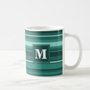 Taza De Café Bandas verde azuladas monográficas