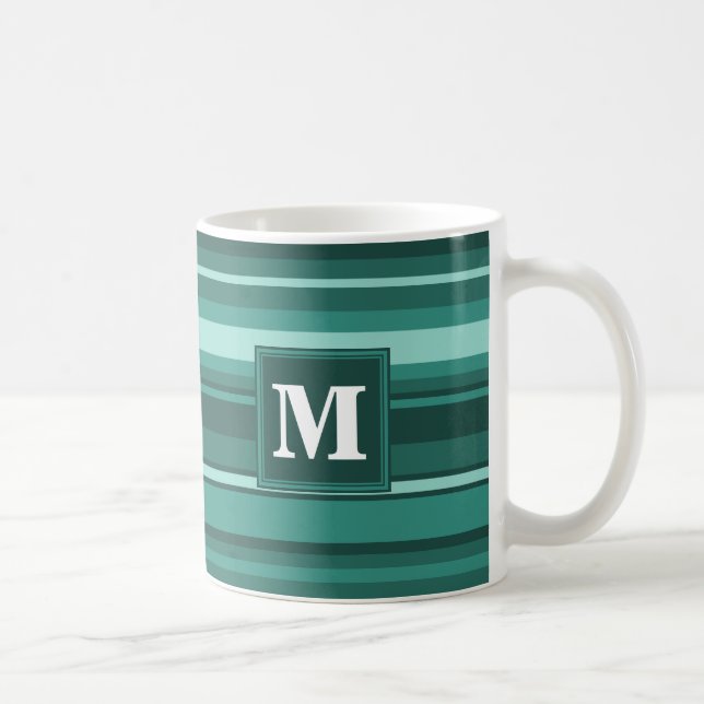 Taza De Café Bandas verde azuladas monográficas (Derecha)
