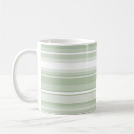 Taza De Café Bandas verde pálido monograma