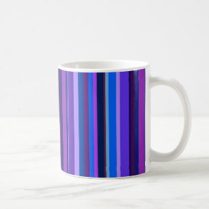 Taza De Café Bandas verticales azul y violeta
