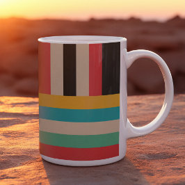 Taza De Café Bandas verticales horizontales multicolor