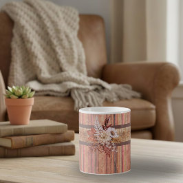 Taza De Café Bandas y flores de madera rústica