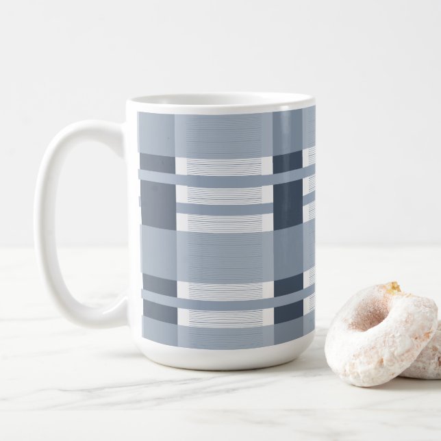 Taza De Café Bandas y manchas azul (Con donut)