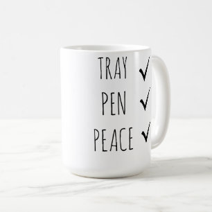 Taza De Café Bandeja, bolígrafo, paz 
