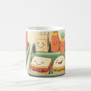 Taza De Café bandeja de almuerzo escolar ilustrada en estilo "k