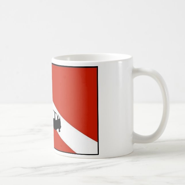 Taza De Café Bandera 2 del buceador (Derecha)