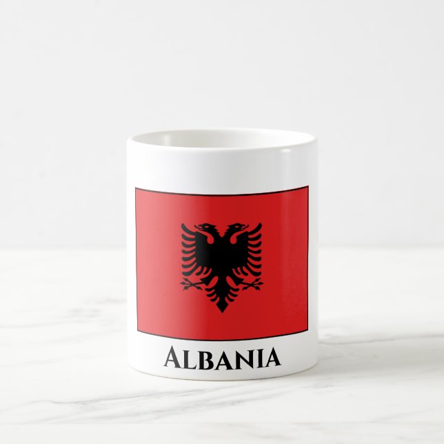 Taza De Café Bandera albanesa (Centro)