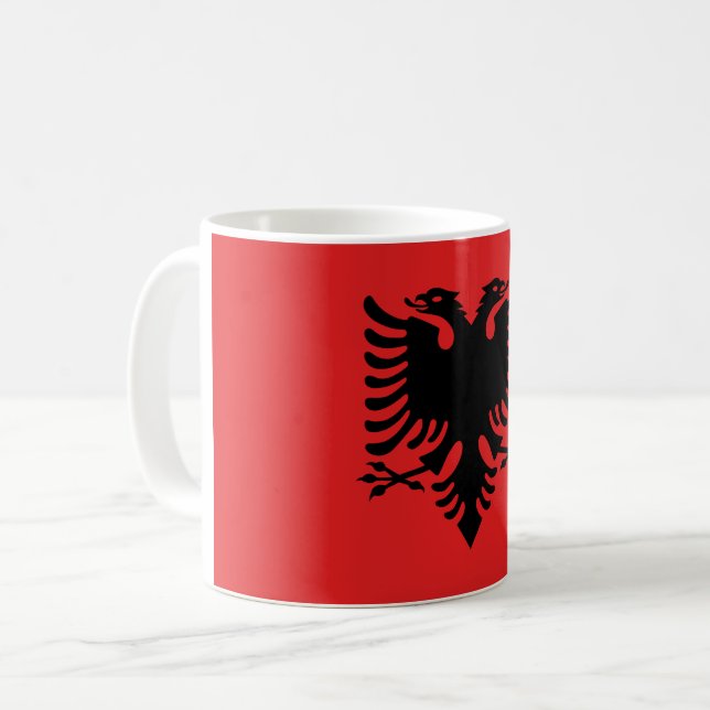 Taza De Café Bandera (albanesa) de Albania (Anverso izquierdo)