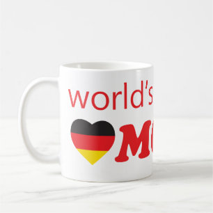 TAZA DE CAFÉ BANDERA ALEMANA DEL CORAZÓN DE LA MAMÁ MÁS GRAN