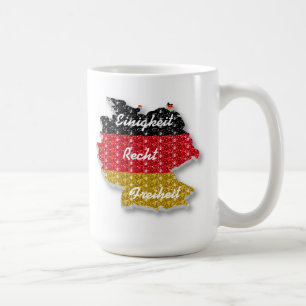 Taza De Café Bandera alemana Mug Enigkeit Recht Freiheit