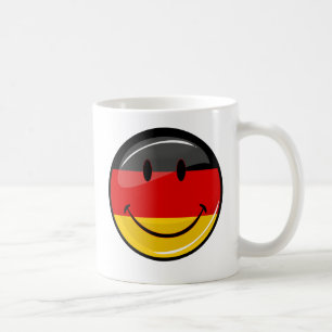 Taza De Café Bandera alemana sonriente